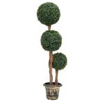 vidaXL Kunstplant met pot buxus bolvorming 119 cm groen, Verzenden, Nieuw