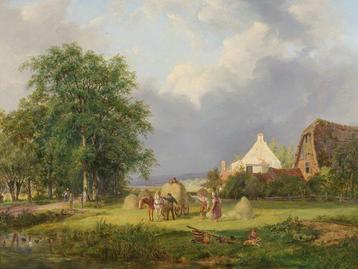 Frans Breuhaus de Groot (1796-1875) - Farmers working the, Antiek en Kunst, Kunst | Schilderijen | Klassiek