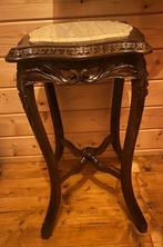Console - Bois massif et marbre - table dappoint ancienne