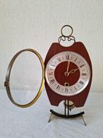 Tafelklok - Orfac - Vintage Hout, Glas, Messing, Metaal -