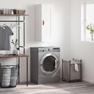 vidaXL Wandkast 34,5x34x90 cm bewerkt hout hoogglans wit, Huis en Inrichting, Kasten | Dressoirs, Verzenden, Nieuw
