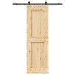 vidaXL Schuifdeur met beslag 70x210 cm massief grenenhout, Verzenden, Nieuw