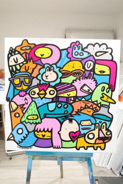 Kev Munday - Smiley Society, Antiek en Kunst, Kunst | Schilderijen | Modern