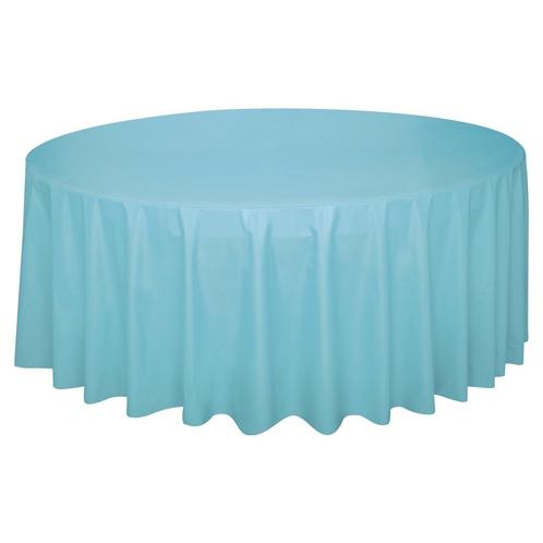 Lichtblauwe Tafelkleed Rond 2,13m, Hobby en Vrije tijd, Feestartikelen, Nieuw, Verzenden