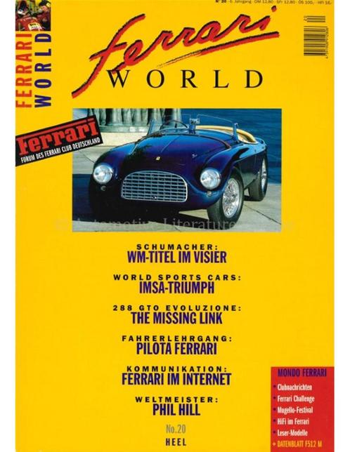 1996 FERRARI WORLD MAGAZINE 20 DUITS, Livres, Autos | Brochures & Magazines, Enlèvement ou Envoi