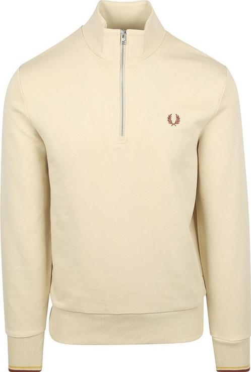 Fred Perry Half Zip Trui Ecru maat Maat 52/54 (L) Heren, Kleding | Heren, Truien en Vesten, Beige, Nieuw, Maat 52/54 (L), Verzenden