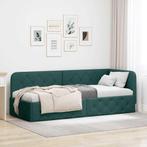 vidaXL Hoek Bed Frame met hoofdeinde Donkergroen 80 x 200 cm, Huis en Inrichting, Slaapkamer | Bedden, Verzenden, Nieuw