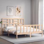 vidaXL Bedframe met hoofdbord massief hout, Huis en Inrichting, Slaapkamer | Bedden, Verzenden, Nieuw