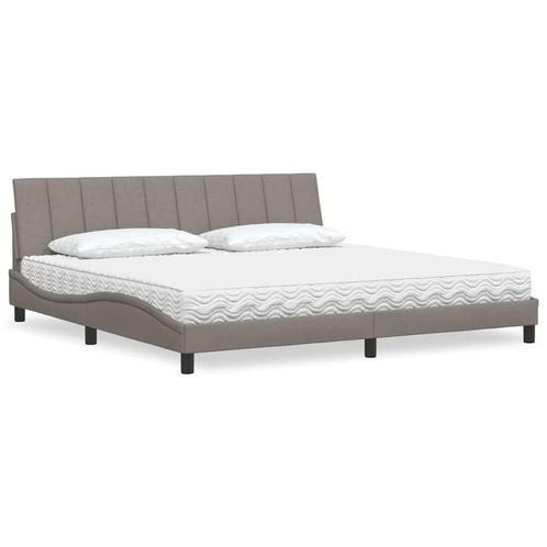 vidaXL Bed met matras Hanko stof taupe 200x200 cm, Huis en Inrichting, Slaapkamer | Bedden, Nieuw, Verzenden