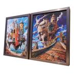 Ksavera - Surrealism DS0719 - diptych in frame, Antiquités & Art