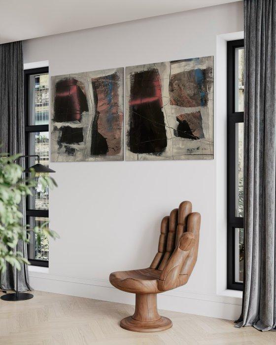 Masaki Kazushi - Quadrivium 1389 - Dyptich Exclusive, Antiek en Kunst, Kunst | Schilderijen | Modern