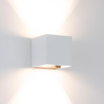 Spots opbouw Reach Up&Down Muurlamp Wit kubus met LED, Verzenden