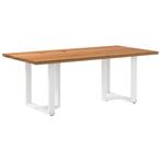 vidaXL Eettafel rechthoekig 200x100x74 cm massief eikenhout, Huis en Inrichting, Tafels | Eettafels, Verzenden, Nieuw