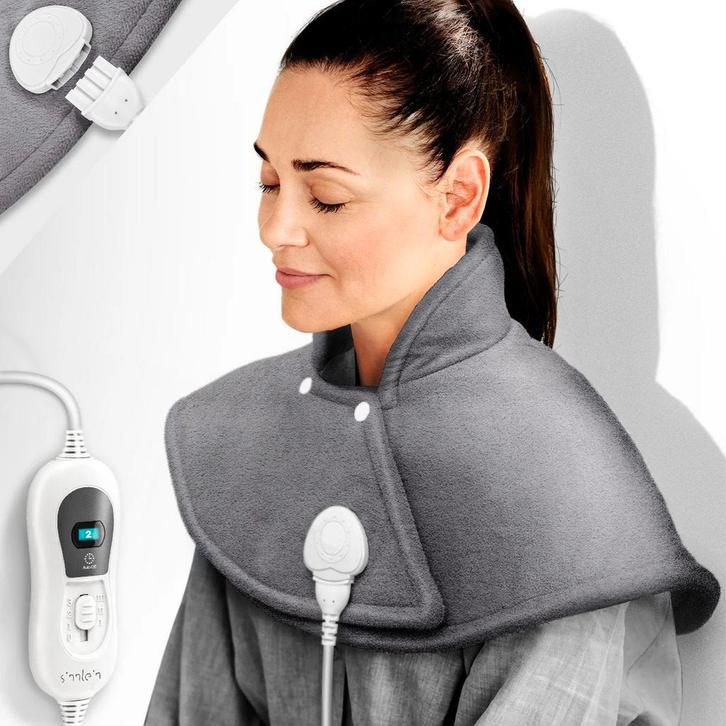 Warmtekussen - Nek en schouder - 3 temperatuurstanden - Grij, Huis en Inrichting, Woonaccessoires | Kussens, Nieuw, Verzenden