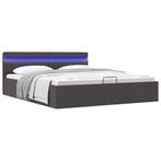 vidaXL Bedframe met opbergruimte en LED stof donkergrijs, Huis en Inrichting, Slaapkamer | Bedden, Verzenden, Nieuw