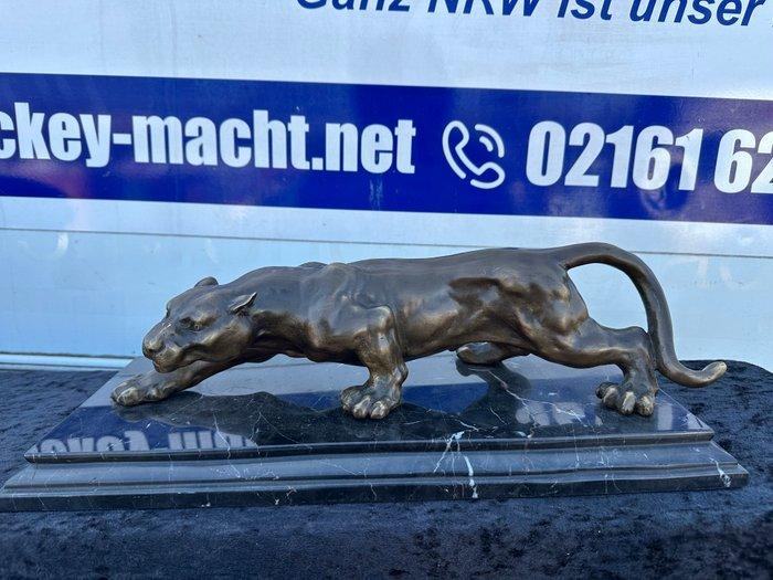 Banye - Figure - Panther - 8 kg - Bronze, Marbre, Antiek en Kunst, Curiosa en Brocante
