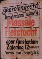 Fietstocht voor een autovrij Amsterdam op poster (Posters), Verzamelen, Verzenden, Nieuw, Overige onderwerpen, Met lijst