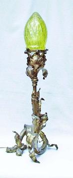 Lampe - Laiton émaillé et verre de Pallme König - Iris, Antiek en Kunst