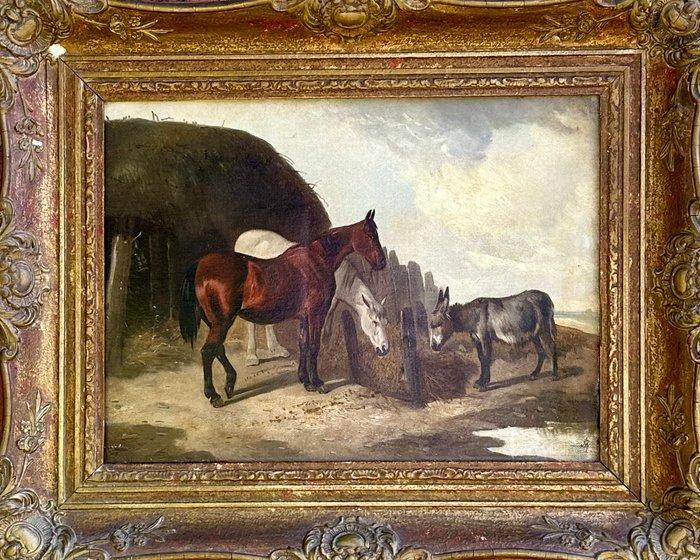John Alfred Wheeler (1821-1903) , Manner of - Horses and, Antiek en Kunst, Kunst | Schilderijen | Klassiek