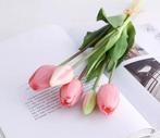 Tulpen real touch luxe siliconen latex pink roze 33 cm, Huis en Inrichting, Woonaccessoires | Kunstplanten en Kunstbloemen, Nieuw