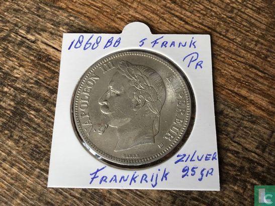 Frankrijk 5 francs 1868 (BB - zilver), Timbres & Monnaies, Monnaies | Europe | Monnaies non-euro, Envoi