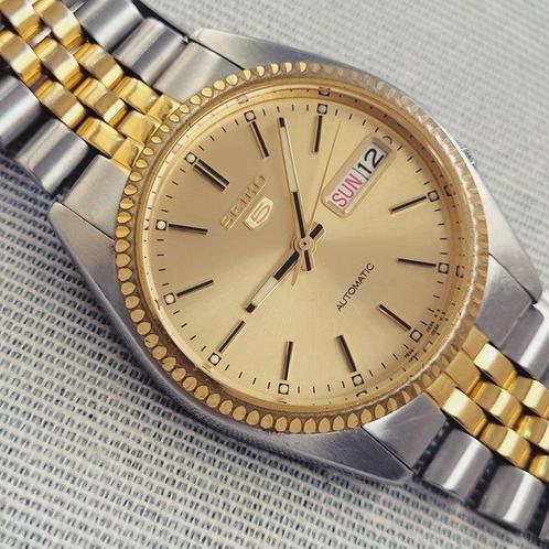 Seiko - Fluted Bezel Automatic Watch - Zonder Minimumprijs -, Handtassen en Accessoires, Horloges | Antiek