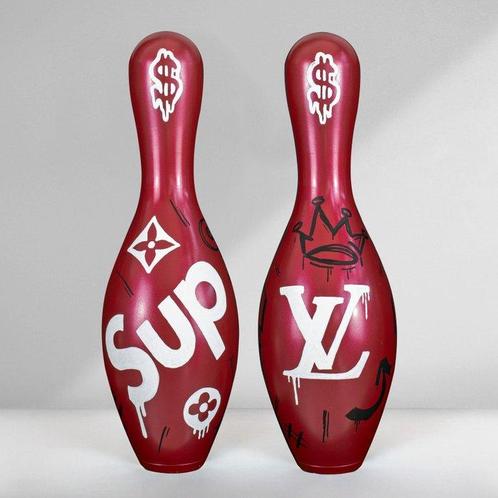 Josh Mahaby - Supreme LV Graffiti Bowling, Antiquités & Art, Art | Peinture | Moderne