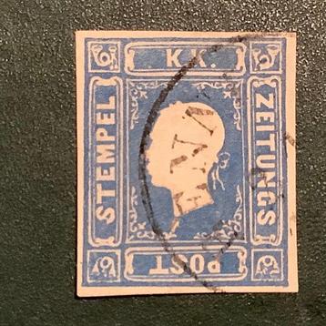 Oostenrijk 1858 - Krantenzegel KK Blauw good margins and