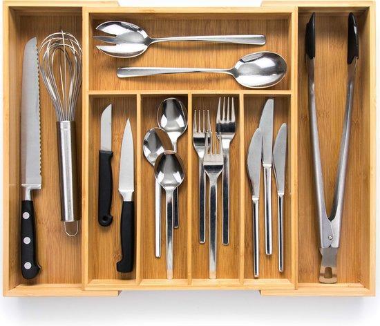 2dekans | Budu Uitschuifbare Bamboe Bestekbak #38 (38 cm, Huis en Inrichting, Keuken | Keukenbenodigdheden, Ophalen of Verzenden