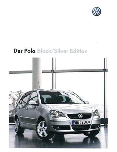 2008 VOLKSWAGEN POLO BLACK/SILVER EDITION BROCHURE DUITS, Livres, Autos | Brochures & Magazines