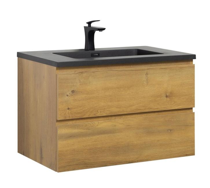 Badkamermeubel Set Angela 80cm Eiken Badmeubel, Huis en Inrichting, Badkamer | Badkamermeubels, Nieuw, Verzenden
