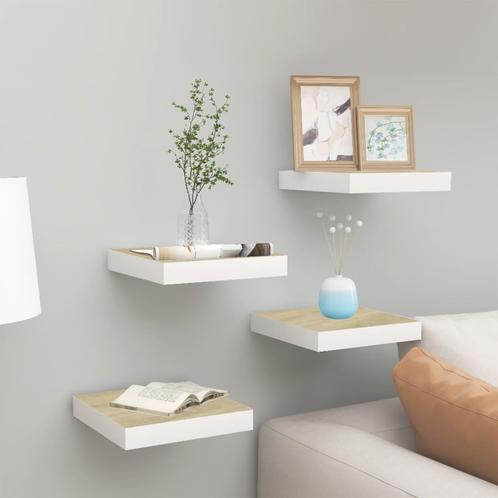 vidaXL Wandschappen zwevend 4 st 23x23,5x3,8 cm MDF, Huis en Inrichting, Kasten | Wandmeubels, Nieuw, Verzenden