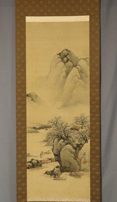 Plum Grove and Landscape- With signature Sosui sei  -, Antiek en Kunst, Antiek | Overige Antiek