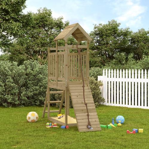 vidaXL Speelhuis met klimwand geïmpregneerd grenenhout, Kinderen en Baby's, Speelgoed | Buiten | Speeltoestellen, Nieuw, Verzenden