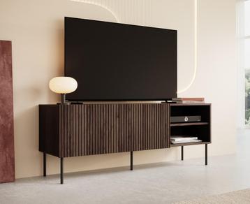 Meubella | TV-Meubel donkerbruin eiken 150 cm | Landelijk, Huis en Inrichting, Overige materialen, Verzenden, 150 tot 200 cm, Nieuw