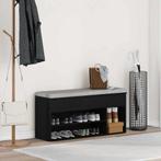 vidaXL Schoenenbank 102x30,5x45 cm spaanplaat zwart, Huis en Inrichting, Verzenden, Nieuw