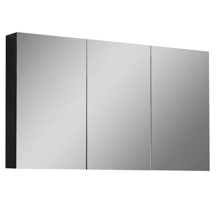 Spiegelkast Cuba 120 x 16 x 70 cm Zwart Mat Spiegelkast, Huis en Inrichting, Badkamer | Badkamermeubels, Nieuw, Verzenden