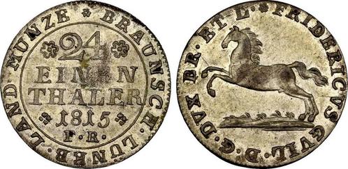 1/24 taler, daalder 1815 Fr Braunschweig Wolfenbuettel: F..., Timbres & Monnaies, Monnaies | Europe | Monnaies non-euro, Envoi