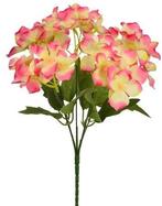 Hortensia Hydrangea Creme Roze Rand Zijdenbloem 30 cm, Nieuw