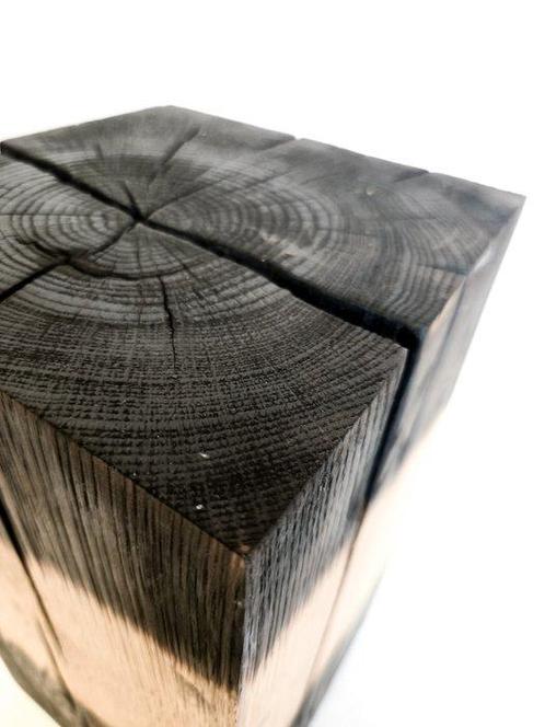 THE FOREST - Bijzettafel - Shou Sugi Ban - Eik - Handgemaakt, Antiek en Kunst, Kunst | Designobjecten