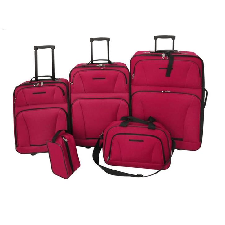 vidaXL Reisbagage set rood 5-delig, Handtassen en Accessoires, Koffers, Nieuw, Verzenden