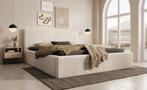 Meubella | Tweepersoonsbed 160x200 beige ribstof - Modern, Huis en Inrichting, Verzenden, Nieuw