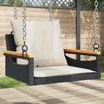 vidaXL Schommelbank met kussens 63x62x40 cm poly rattan, Verzenden, Nieuw