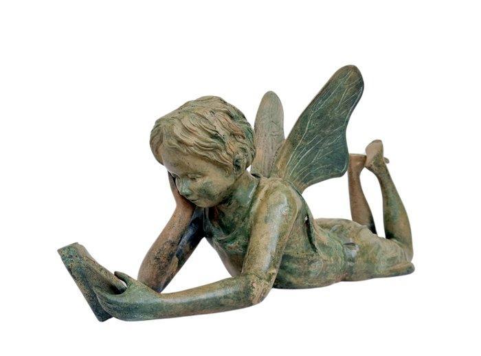 Beeldje - Fairy with book - Brons, Antiek en Kunst, Curiosa en Brocante