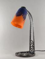 Daum French art deco lamp - Lampe - Verre, fer forgé, Antiek en Kunst