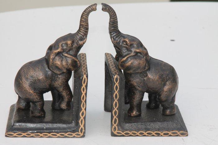 Boekensteunen (2) - olifant - Gietijzer, Antiek en Kunst, Kunst | Designobjecten