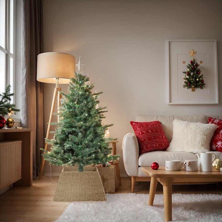 vidaXL Kerstboomkraag Bruin 70 x 70 x 28 cm Zeegras, Diversen, Kerst, Nieuw, Verzenden
