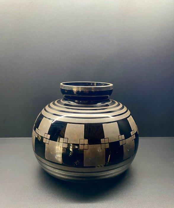 HEM - Michel Herman - Vaas - Glas, Metaal - Art Déco vaas, Antiek en Kunst, Antiek | Glaswerk en Kristal