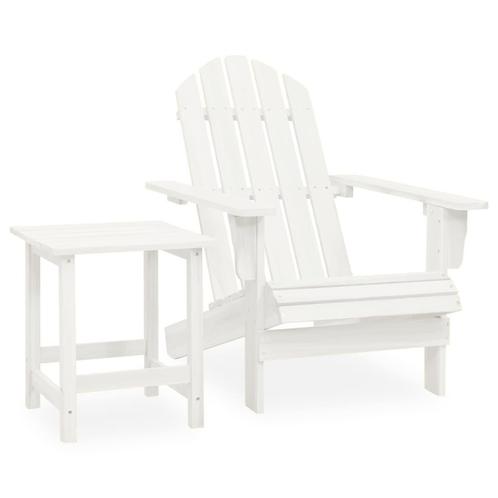 vidaXL Tuinstoel Adirondack met tafel massief vurenhout wit, Tuin en Terras, Tuinsets en Loungesets, Nieuw, Verzenden