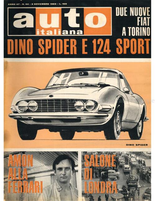 1966 AUTO ITALIANA MAGAZINE 44 ITALIAANS, Livres, Autos | Brochures & Magazines, Enlèvement ou Envoi